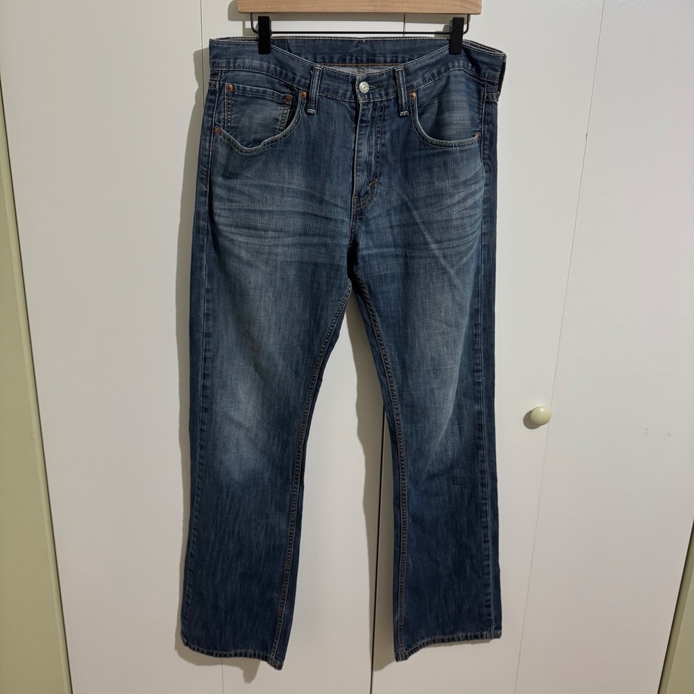 Levis 527 Slim Bootcut Jeans Mens 34x34 Blue Medium Wash Denim Low Rise 527-0511